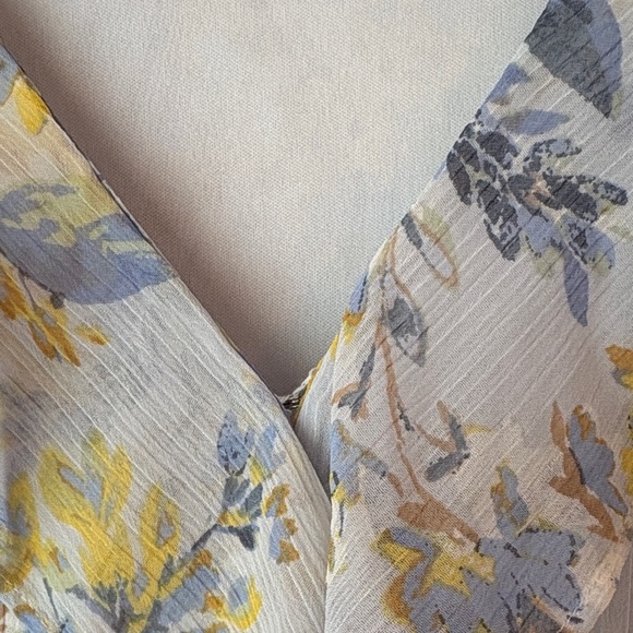 LC Lauren Conrad Blue & Yellow Floral Ruffled Maxi Dress Size 1X - Picture 11 of 14